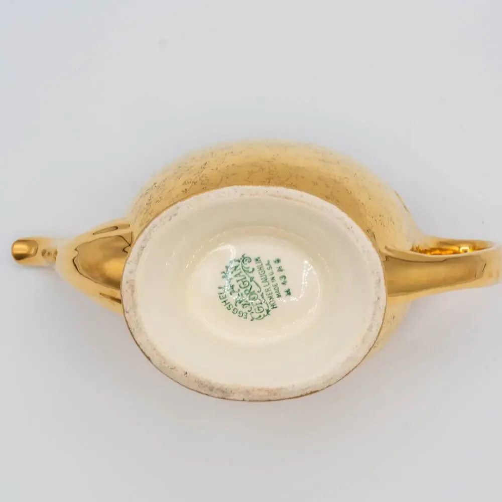 Vintage Homer Laughlin Eggshell Georgian Teapot Gold Gilded Fine China USA 1943